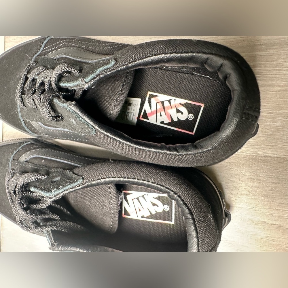 New Unisex kids All Black Old Skool Platform Canvas Suede Walking Shoes US 13.5 - Picture 8 of 10